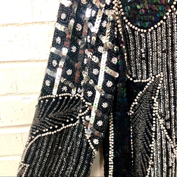 Vintage silk sequined and beaded sheath - Picture 6 of 8